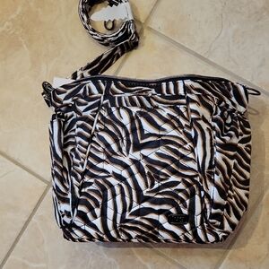 Lug Mini Shuffle Zebra Sand Crossbody Bag